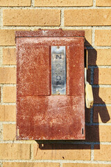 Rusty No Junk Mail Box on Brick Wall, Ohio