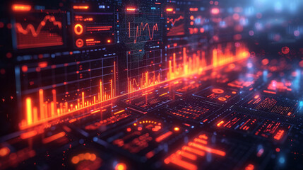 Financial Data Analysis, Digital Graphs and Charts, Business Intelligence Dashboard