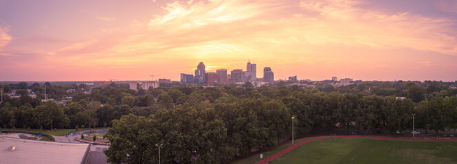 Downtown Raleigh, North Carolina at sunrise.