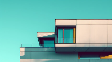 Minimalistic modern architecture, geometry, building