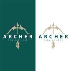 Archer logo vector vintage design old inspiration archer tool arrow template brand - obrazy, fototapety, plakaty