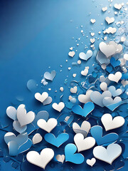 Vector background image of blue and white hearts that can be used for White Day