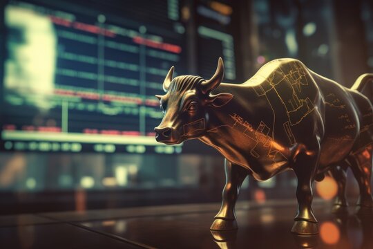 Bull and the stock market,Investment finance chart, 