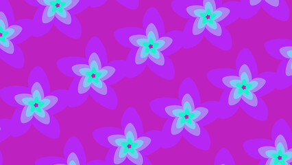 Fototapeta na wymiar Neon flower power pattern groovy texture, abstract tie-dye flowers background or wallpaper. Bright pinks, magentas and aqua baby blue.