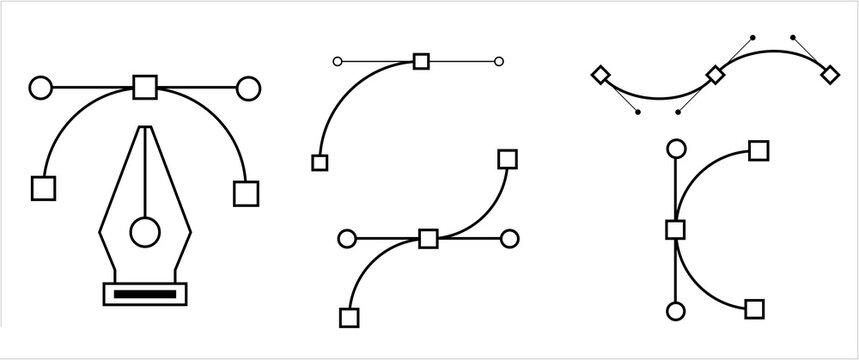 Anchor Pen Tools cursor concept isolated. Editable Stroke. 3D Illustrator