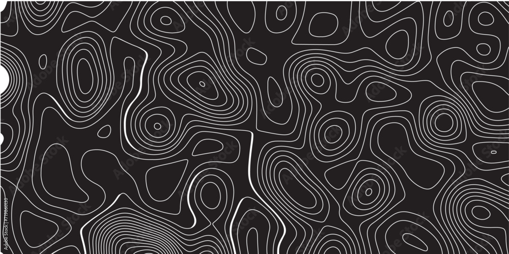 Aufkleber opographic map background concept with space for your copy.Topographic background and texture, monochrome image..Gray and white wave abstract topographic map contour, lines Pattern background.