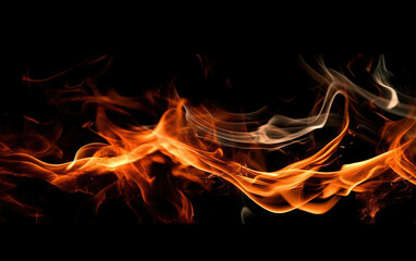 Fototapeta premium flames on black background,created with Generative AI tecnology. 