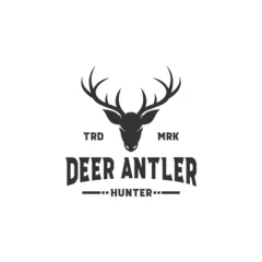Foto auf Acrylglas The deer antler logo is very suitable for a brand or community logo that focuses on adventure and hunting © REKB