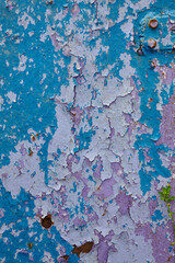 Aged Blue Paint Texture - Peeling Layers and Cracks Close-Up