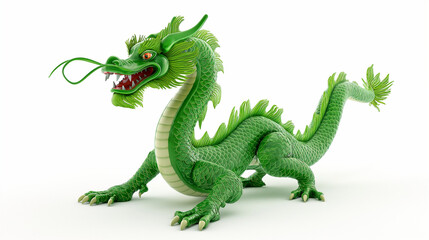 green dragon isolated on white