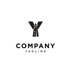 Letter Y Lighthouse logo icon vector template