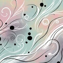 Pastel Patterns on with swirls and waves