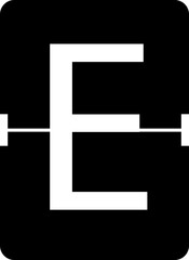 Obraz premium scoreboard flip alphabet font e