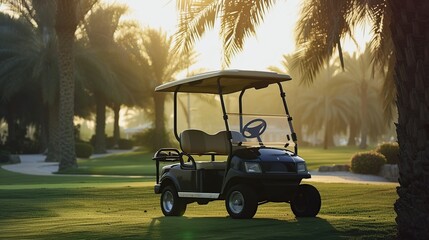 golf cart in green park