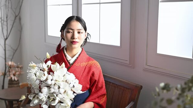 Images of beautiful Japanese kimonos and hakama for cool pre-shoots and commemorative video Asian Beauty