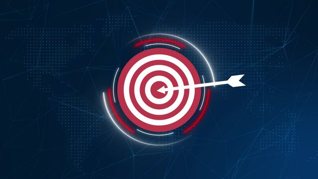 Marketing targeting strategy symbol animated. business goals achievement, target icon