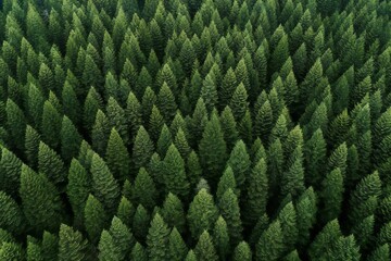 Aerial view of coniferous forest,  Top view from drone - obrazy, fototapety, plakaty