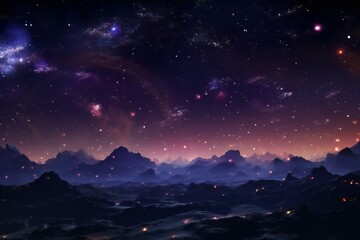 Naklejka na ściany i meble Fantasy alien planet with nebula and stars