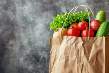 Paper Bag. Vegetarian And Vegan Food. Donation and home delivery. 