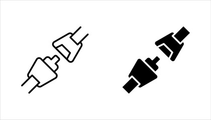 buckle icon set. backpack buckle vector. metal belt buckle vector icons on white background