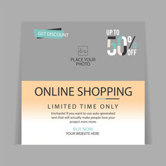 Social media post design template with a cool design element and trendy gradient colors suitable for banner, brochure, poster in vector eps 10