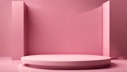 pink and white podium