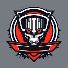 Skull piston head logo icon