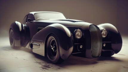 The closeup footage focuses on the retro cars flared fenders emphasizing the air resistancereducing...