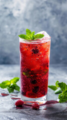 Sparkling berry fruit cocktail 