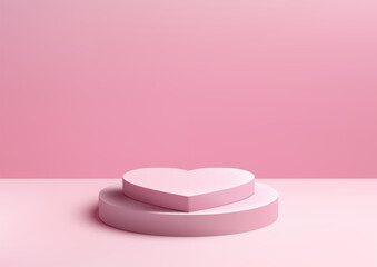Valentine's Day Love: Showcase Products on Chic 3D Heart Podium