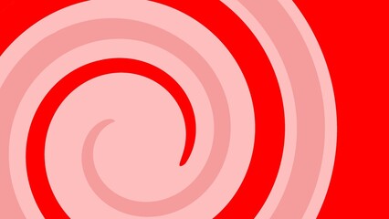 The abstract background combines red to pastel red colors in the circles to create a swirl