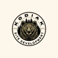 Fototapeten Emblem strong bold rounded bear nature forest logo design vector vintage illustration © vinsvectory