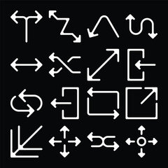 Set of arrow and direction vector