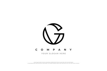 Initial Letter VG Logo or G Logo Design