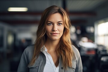 Portrait of confident woman, smiling female engineer looking at camera 