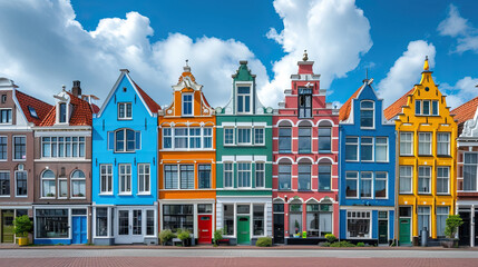 Old European Townscape with Historic Houses and Architectural Landmarks under a Skyline of Charming City Buildings