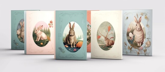 Easter set. Cute lovely bunny. Easter rabbit. Holiday
