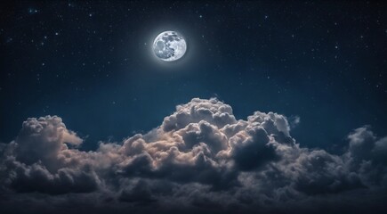 Obraz na płótnie Canvas moon in the night with stars and cloud, moon view at the night, beautiful moon with stars