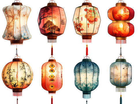 chinese lantern isolated on white background
