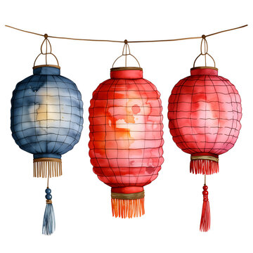 chinese lantern isolated on white background