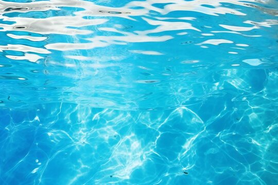 Abstract background of rippled pattern of clean water in a swimming pool