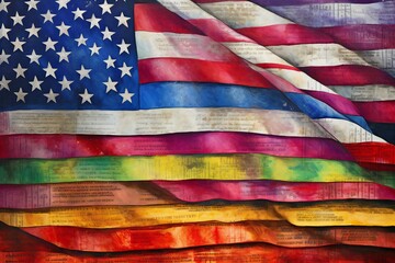 American flag background,  Close up of United States of America flag