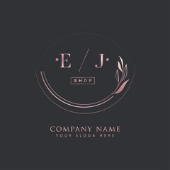 Letter E J typography vector Logo design