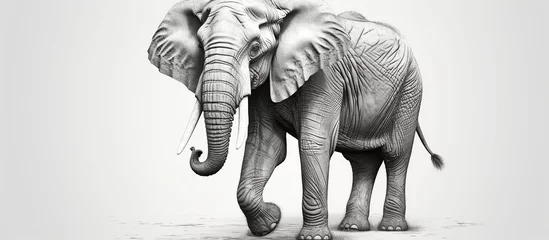 Foto op Aluminium Hand drawn sketch of asian pygmy elephant © Zie