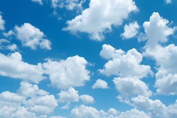 Naklejka na ściany i meble Blue sky background with tiny clouds, The vast blue sky and clouds sky on sunny day