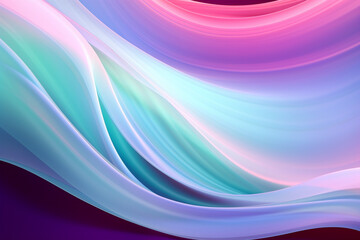 Violet pink and mint abstract neon wave background created with Generative AI