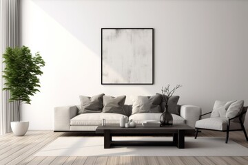Urban Contemporary Living Space, Displayed Against a Minimalist White Background, Generative AI