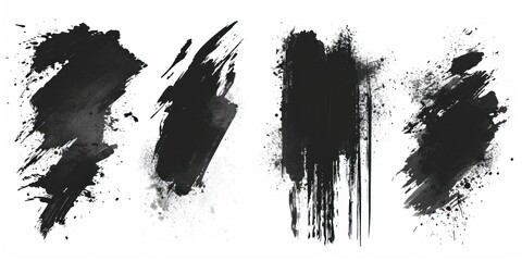 Collection of black paint. Spray Paint Elements, Vector brush stroke, Black splashes set, Black grunge with frame, Dirty artistic design elements, ink brush strokes, boxes, lines, frames for text.
