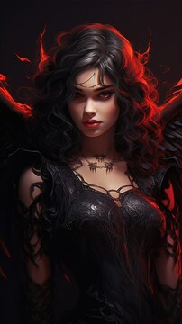 Image of a woman in gothic style for phone background