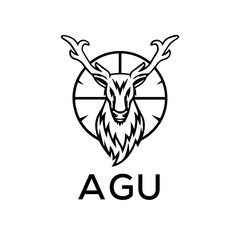 AGU  logo design template vector. AGU Business abstract connection vector logo. AGU icon circle logotype.
